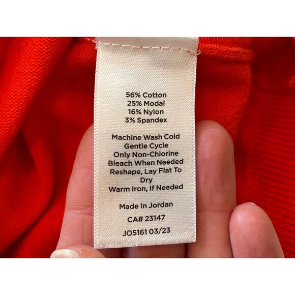 Talbots Red/Orange Cotton Blend Long Sleeve Lightweight Turtleneck Sweater XS - Picture 8 of 11